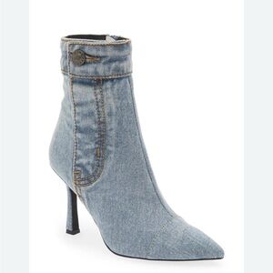 Jeffrey Campbell Finitely Denim Pointed Toe Bootie Size 5.5 NWOT